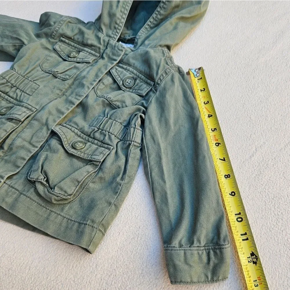 OshKosh B'Gosh Army Green Hooded Utility Jacket Size 2T